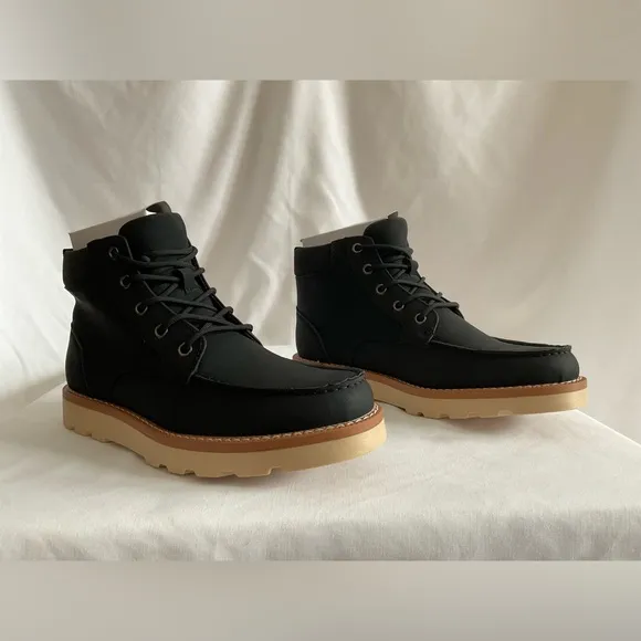 New In Box Club Room Men's Black Clifton Faux-Leather Lace-Up Chukka Boots 8M