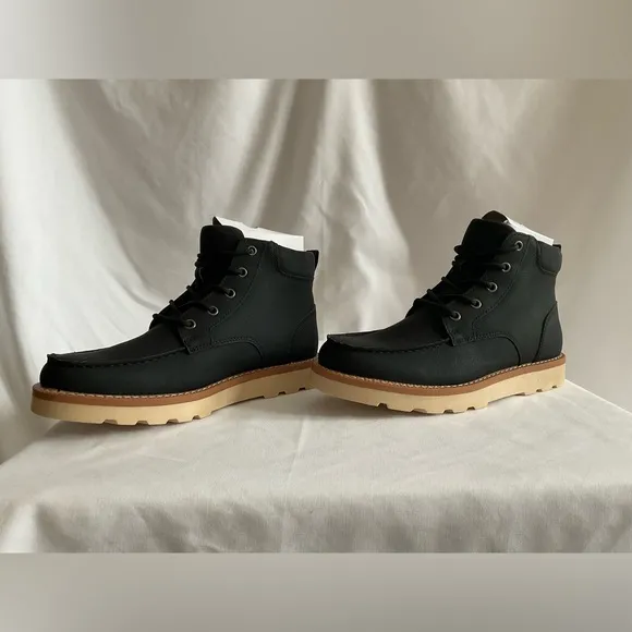 New In Box Club Room Men's Black Clifton Faux-Leather Lace-Up Chukka Boots 8M