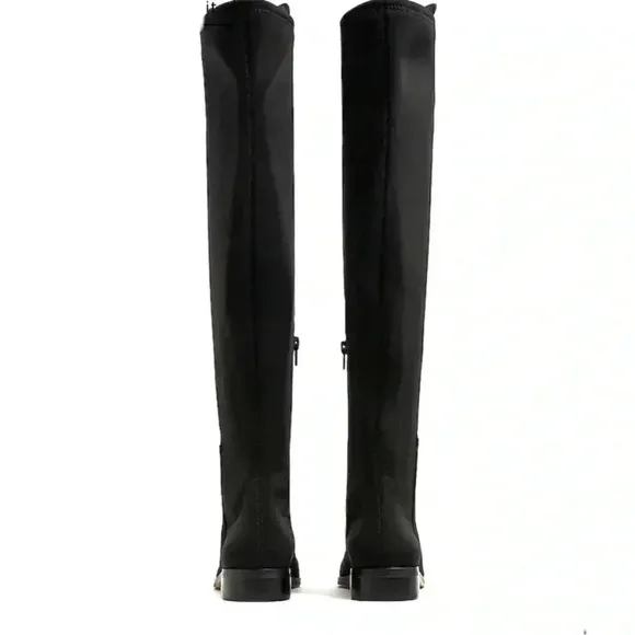 New J. Crew Over the Knee Boots Black Suede