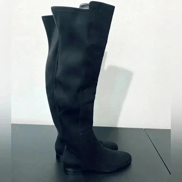 New J. Crew Over the Knee Boots Black Suede