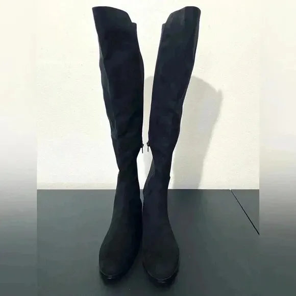 New J. Crew Over the Knee Boots Black Suede