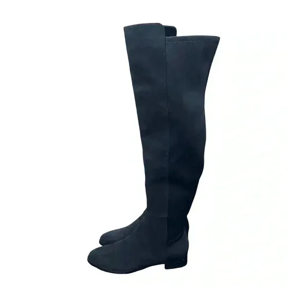 New J. Crew Over the Knee Boots Black Suede