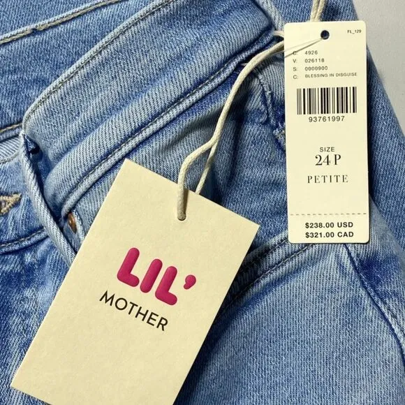 NEW LIL MOTHER Womens Jeans Bue Washed Size 24 Petite Skinny Cut Ankle Frey