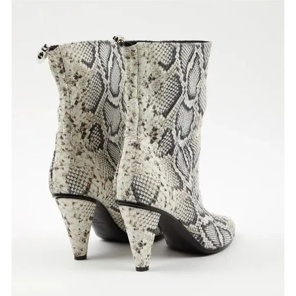 New Longchamp Python Print Leather Heel  Ankle Boots Sz EU 40 $890