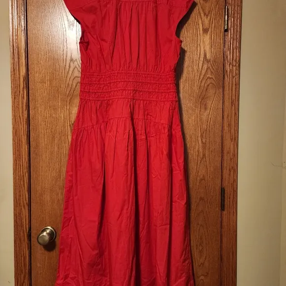 New Lucky Brand Capped Sleeve Midi Dress (L) - Breezy Cotton Comfort!