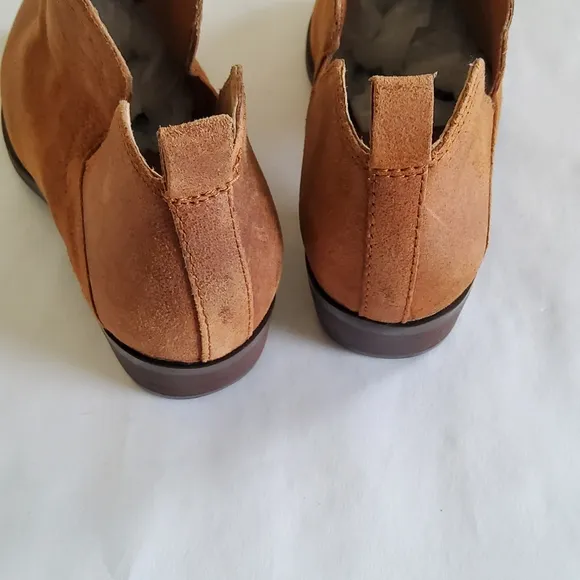 New Lucky Brand Women's Suede Leather Tan Ankle Boots Booties Size 8