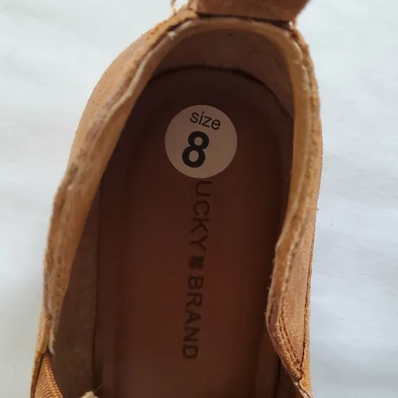 New Lucky Brand Women's Suede Leather Tan Ankle Boots Booties Size 8