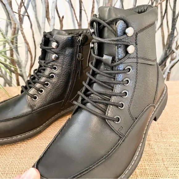 NEW Mark Nason Men’s Lace Up Black Boots Size 8