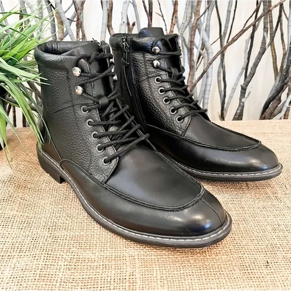 NEW Mark Nason Men’s Lace Up Black Boots Size 8