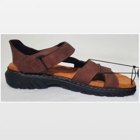 New Men Brown Fisherman Sandals Hiking Shoes Dr. Scholls Size 9
