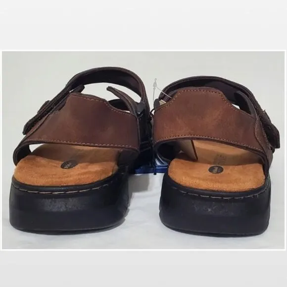 New Men Brown Fisherman Sandals Hiking Shoes Dr. Scholls Size 9