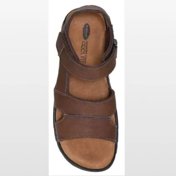 New Men Brown Fisherman Sandals Hiking Shoes Dr. Scholls Size 9