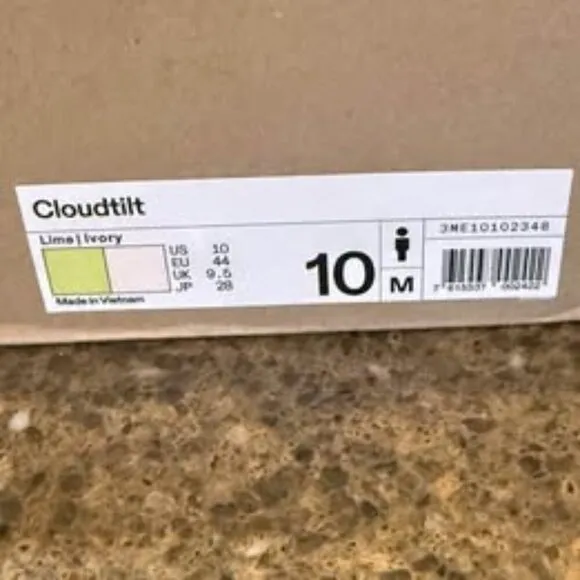 NEW MEN'S ON CLOUDTILT RUNNING SHOES - Lime/Ivory - Size 10MSRP:$160.00