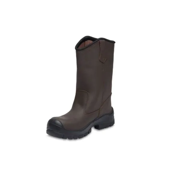 NEW MENS SAFETY WORK BOOTS- IMPACT &amp; SLIP RESISTANT, WATERPROOF | BROWN SIZE 10
