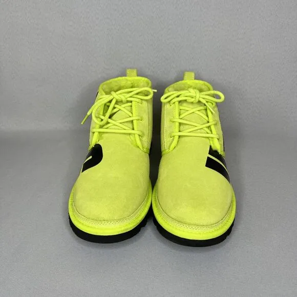 New Mens UGG Boots Sz 10 Neumel Chukka Key Lime Green Black Graphic Logo 1128215
