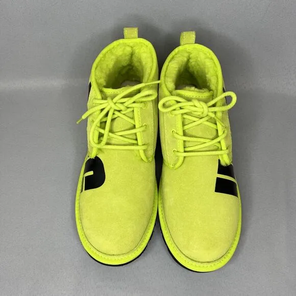 New Mens UGG Boots Sz 10 Neumel Chukka Key Lime Green Black Graphic Logo 1128215