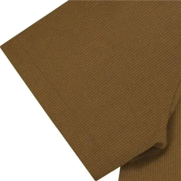 New Mens Waffle Knit Polo Shirts Short Sleeve Brown