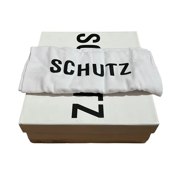 NEW NIB SCHUTZ Adryen Twist Knot Ankle Bootie Silver Sparkle