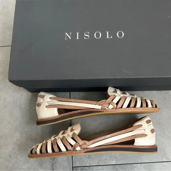 NEW Nisolo huarache bone multi leather sandals 7