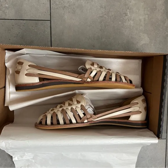 NEW Nisolo huarache bone multi leather sandals 7