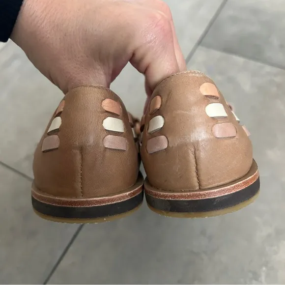 NEW Nisolo huarache tan multi leather slip on sandals 7