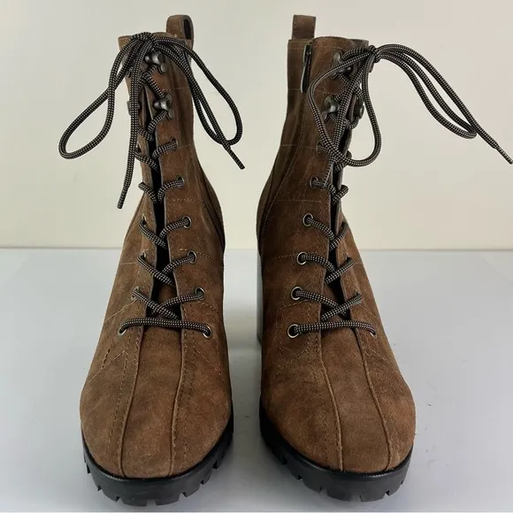 NEW PAIGE BROWN SUEDE ANKLE BOOTS