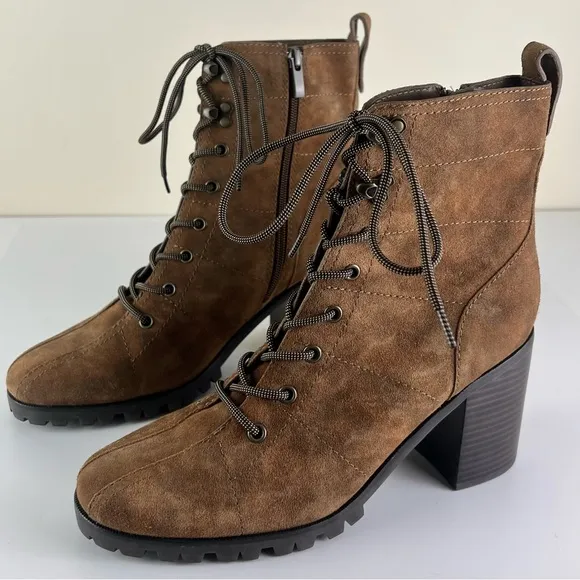 NEW PAIGE BROWN SUEDE ANKLE BOOTS