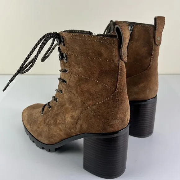 NEW PAIGE BROWN SUEDE ANKLE BOOTS