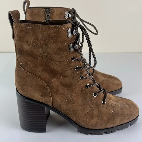 NEW PAIGE BROWN SUEDE ANKLE BOOTS