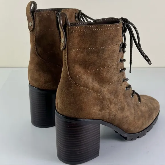 NEW PAIGE BROWN SUEDE ANKLE BOOTS