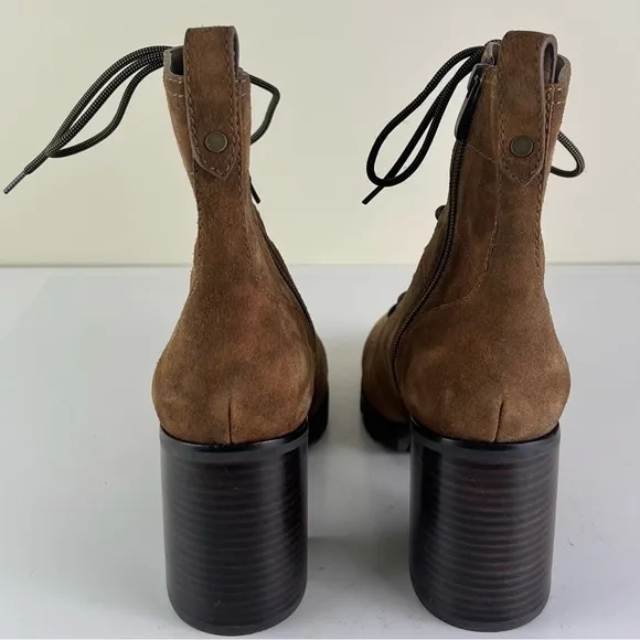 NEW PAIGE BROWN SUEDE ANKLE BOOTS