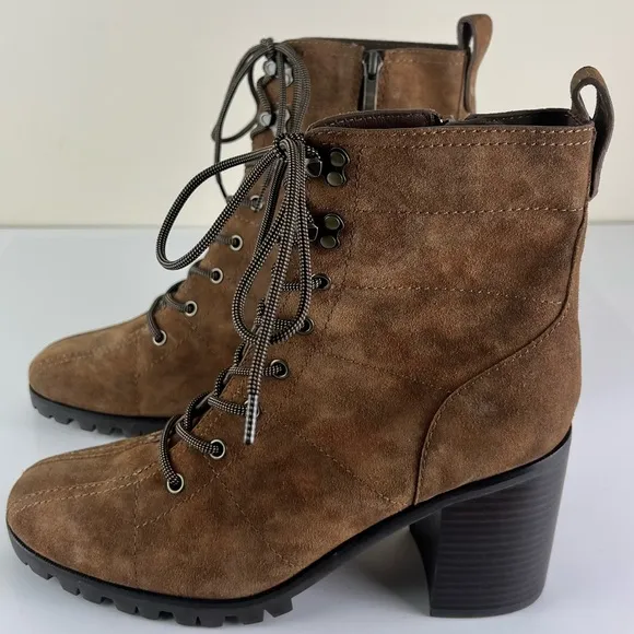 NEW PAIGE BROWN SUEDE ANKLE BOOTS