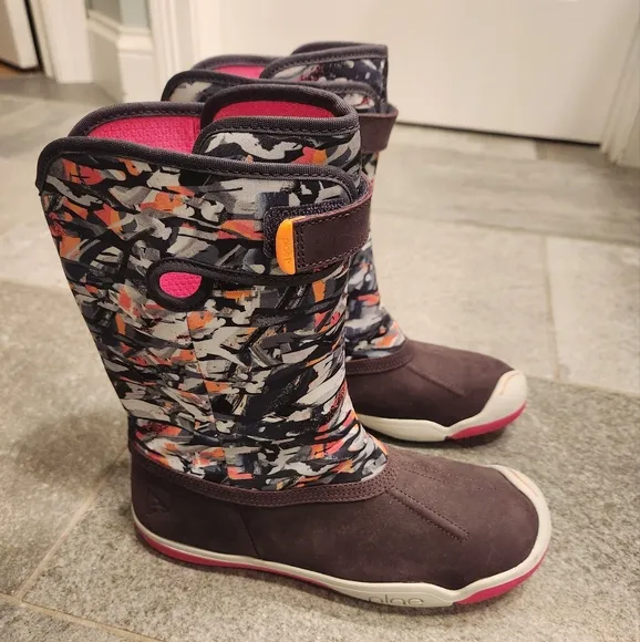 NEW PLAE Thandi Deep Space Purple Leather &amp; Neoprene Rain Boots Sz 4