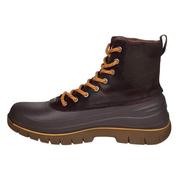 New Sperry cannon insulated duck winter boots brown lace up leather waterproof