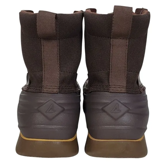 New Sperry cannon insulated duck winter boots brown lace up leather waterproof