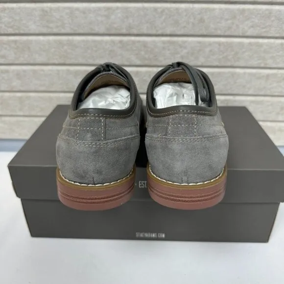 NEW Stacy Adams Wickley Gray Leather Suede Wingtips Oxford Derby Shoes 8