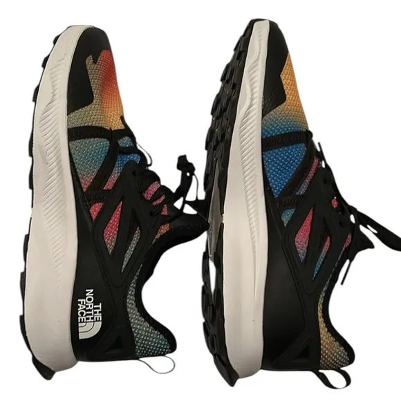 New! The North Face Super Sonic Blue Color Gradient Print Tnf Black Running Shoe