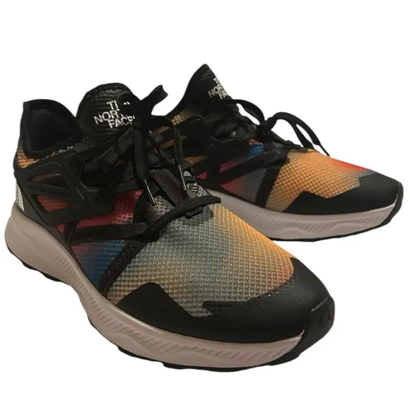New! The North Face Super Sonic Blue Color Gradient Print Tnf Black Running Shoe