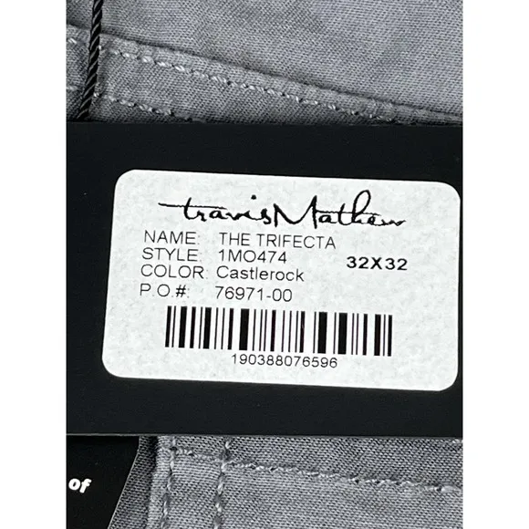 NEW Travis Mathew Pants Mens 32 x 32 The Trifecta Gray ‎ Castlerock Lightweight