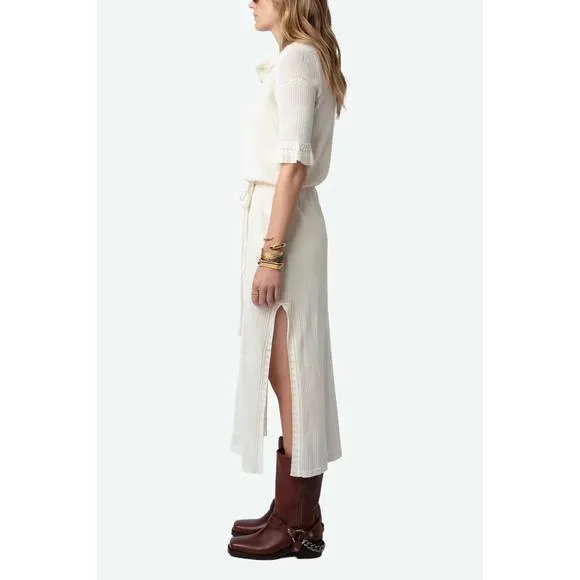 NEW ZADIG &amp; VOLTAIRE salmy wings knit dress in ecru