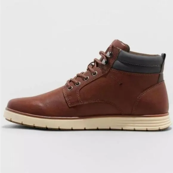 NEW! Men's Goodfellow Maxwell Brown High Top Lace-Up Sneaker Boots