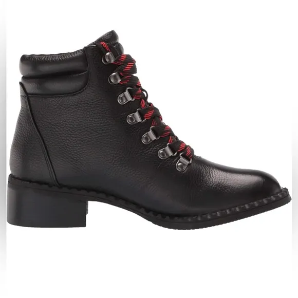 NIB 7.5 Black Gentle Souls Kenneth Cole Brooklyn Lace Up Ankle Boot