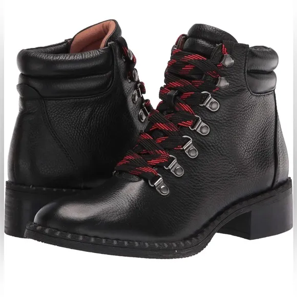 NIB 7.5 Black Gentle Souls Kenneth Cole Brooklyn Lace Up Ankle Boot