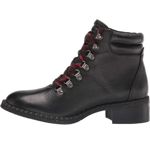 NIB 7.5 Black Gentle Souls Kenneth Cole Brooklyn Lace Up Ankle Boot