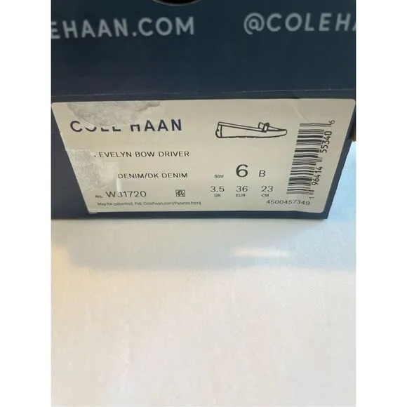 NIB Cole Hann Women's Evelyn Bow Driver Shoes Size 6