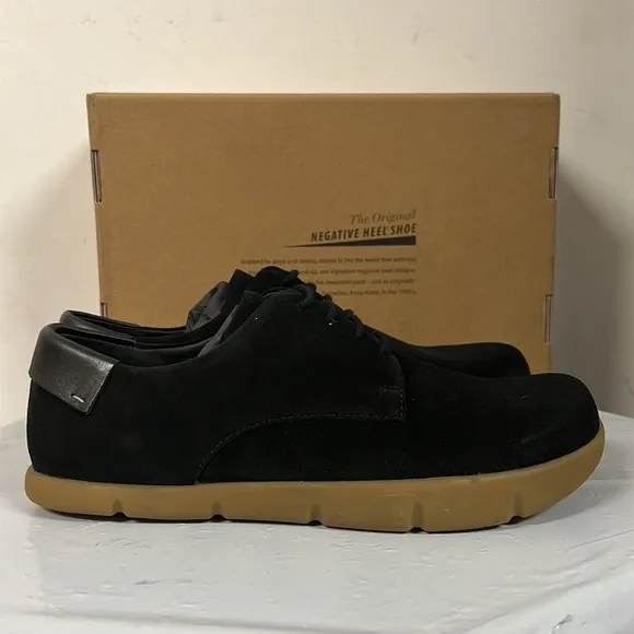 NIB - Kalso Earth Men's Dawson Black Leather Suede Negative Heel - Size 10