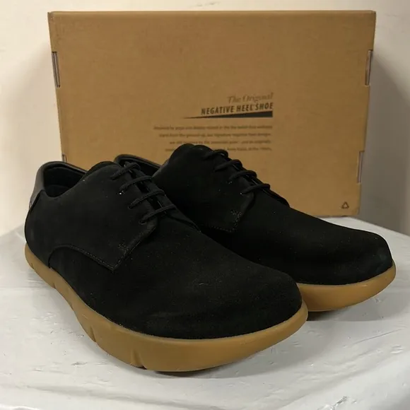 NIB - Kalso Earth Men's Dawson Black Leather Suede Negative Heel - Size 10