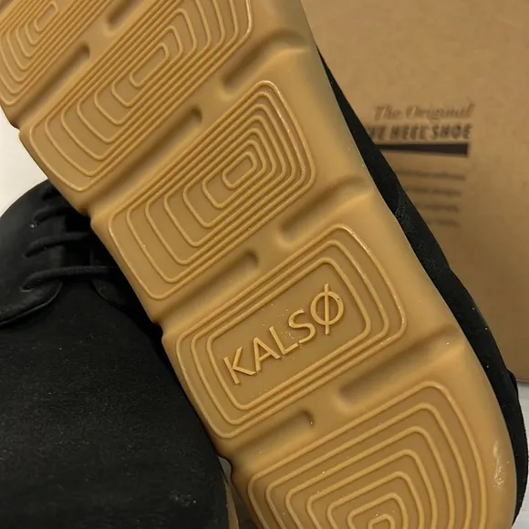 NIB - Kalso Earth Men's Dawson Black Leather Suede Negative Heel - Size 10