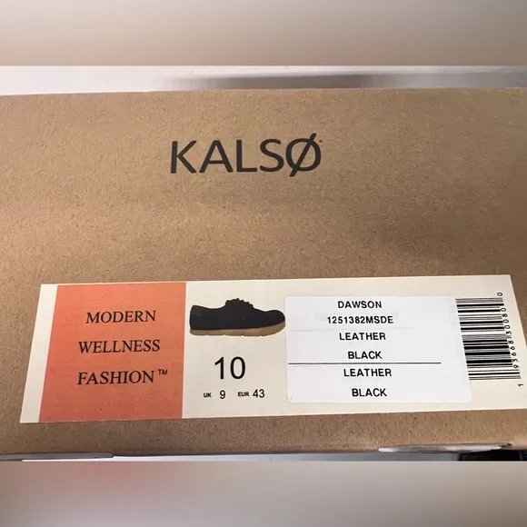 NIB - Kalso Earth Men's Dawson Black Leather Suede Negative Heel - Size 10