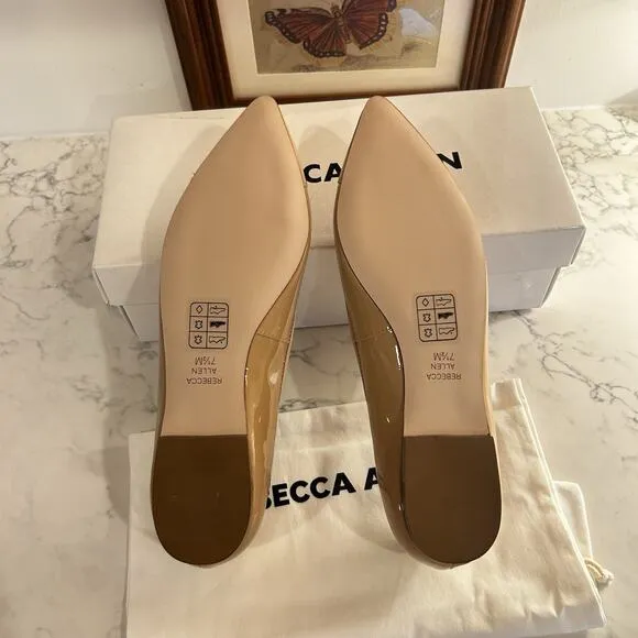 NIB Rebecca Allen Woman’s The Skim Nude IV Slip On Flats Shoes Size 7.5